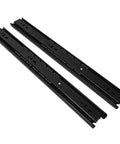Heavy Duty Drawer Slide Set, 3-Section Black, 100 Lb Load Capacity, 16 Inch shown in parallel view