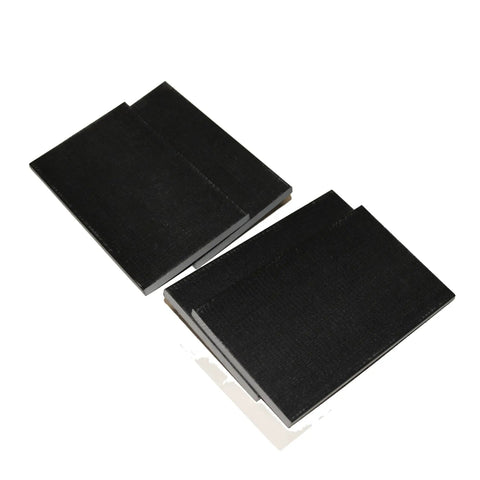 Image of Real Deal 3 X 5 Inch Replacement Fiberglass Spring Plate For Swivel Rocker Chairs in black, designed for outdoor patio seating.