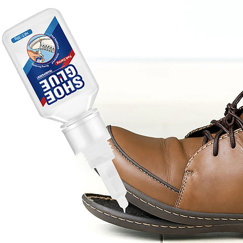 Clear Shoe Glue Sole Repair Kit For Boots And Sneakers, Pro Grade Heavy Duty Waterproof Adhesive With Microtips in use on a boot