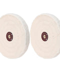 Heavy Duty 2 Pack Cotton Buffing Wheels With 12mm Arbor And 5.6 Inch Diameter for polishing various materials.