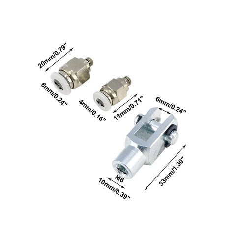 Mini Pneumatic Cylinder With 16mm Bore And 25mm Stroke, Double Acting Single Rod, Includes Y Connector And Two Pneumatic Quick Fittings For No Fuss Easy Setup MAL16x25 fittings