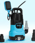 Beast Of A 1HP 750W Submersible Sump Pump With Sliding Filter For Clean And Dirty Water 3566 GPH Copper Motor in blue casing