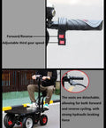SwAcch Commercial Electric Platform Truck Heavy Duty Motorized Table Cart Dolly showing adjustable speed controls and rider functionality.