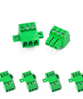 Five Pack 3 Pin 3.81mm Pitch Panel Mount Screw Terminal Block Connector Phoenix Type 8A 300V For 16-28 AWG Wires