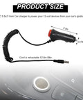 Ride Ready Cigarette Lighter To DC Power Adapter Cable With Easy Toggle Switch And Inline 3Amp Fuse For 12V 24V Cars Trucks Vans And Boats Plug And Play Solid Gear, 2.9in length.