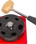 Oval Cabochon Disc Cutter Set With 6 Dies For Jewelry Making And Metal Forming Includes Organizer Stand PepeLube And Red Urethane Base