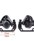 Sick Stopping Power Meets Knockout Control On This Mechanical Disc Brake Caliper Compatible For Shimano TX805 And M375 Models Featuring Resin Pads to Deliver Smooth Riding Performance Daily, shown from front and back.