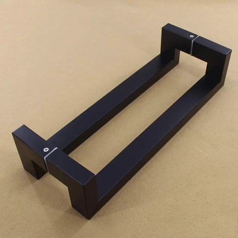 Rectangle Sliding Door Handle Set Built To Last No Fuss Heavy Duty Stainless Steel For Wood Doors Glass Barn Doors Cabinets Gates Sheds And Garage Front Doors Indoor Outdoor 80 cm Length 77.5 cm Hole Spacing black rectangular stainless steel sliding door handle set