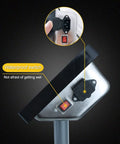 Close-up of waterproof switch on Heavy Duty Digital Floor Scale With Rock Solid Platform Dead Nuts Accurate Readings Up To Eight Hundred Eighty Pounds.