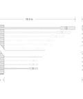 Diagram of dimensions for 19 Piece Metric Ratcheting Box End Wrench Set With Fixed And Flex Heads 6 To 24 mm modular organizers