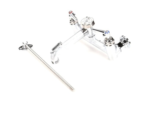 Workhorse Service Sink Faucet With Ceramal Cartridges And Check Valves Lever Handles Rough Chrome Finish Commercial Grade Durability