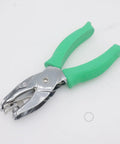 Handheld Round Hole Punch 3mm Circle Punch For Craft Paper And Office Use with green handle and hinged chip tray