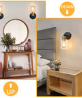2 Pack Black And Gold Wall Sconces With Clear Glass Shades Sleek Modern Farmhouse Vanity Lights For Bathroom Bedroom And Living Room Durable Thickened Glass Easy Mount Sconce Lighting Fixtures in residential settings