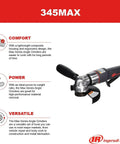 Heavy Duty Air Angle Grinder With A Beefy 5 Inch Cut Off Wheel, Smokin Hot 12000 RPM Spin, Comfy One Hand Grip, Clever Rear Exhaust Vent, Real Deal Equipment For Tough Metal Grinding