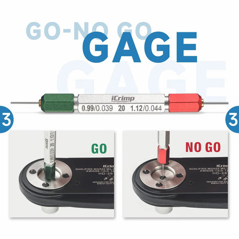 Iwiss Deutsch Crimping Tool For Solid Contacts Size 12 16 20 with GO-NO GO gauge for precise electrical connections.