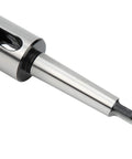 HaloVerde high-speed steel taper sleeve for MT2 to MT3 conversion; close-up of polished taper shank with locking ring