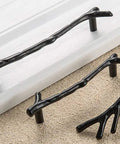 Twig Branch Cabinet Knobs 4 Pack Vintage Rustic Drawer Pulls For Farmhouse Cabin Lodge Kitchens Black Zinc Alloy 3.8 Inch Center