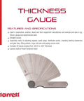 Tempered Steel Thickness Gauge With 26 Leaves For Carpenters And DIY Pros, English Fractions Readout, 1/2 To 1/32 Inch