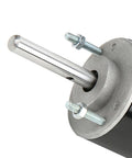 Close-up of Top Tier 30W PM DC Electric Motor At 24 Volts And 7000 RPM With Copper Windings showing shaft and mounting bolts.