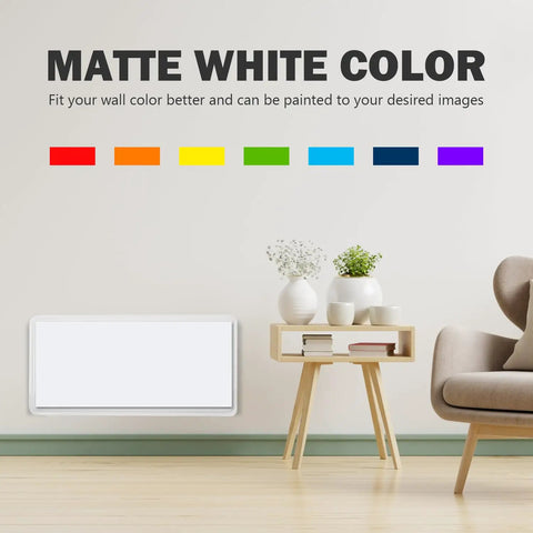 Six Pack Magnetic Vent Covers For Home HVAC 5.5 By 12 Inches, cuttable and sealable, displayed on wall in pure white color.