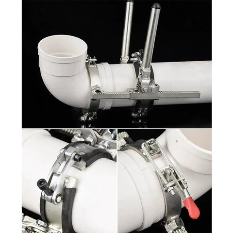 Heavy Duty Ratchet Pipe Puller With Anti Jam Clamp For Sewer Drainage And Construction, Durable PVC Alignment And Tightening Tool, 9.6 Inch Capacity