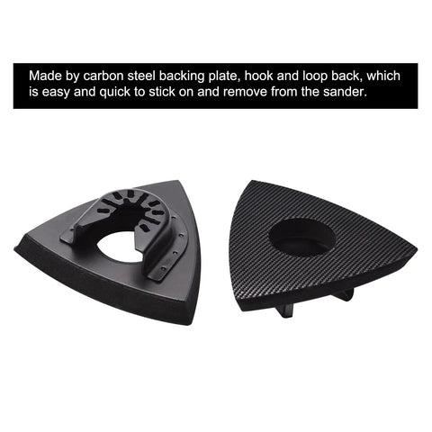 All In One Oscillating Tool Sanding Pad Kit With Six Triangle Pads Two Finger Pad Holders And Over One Hundred Thirty Sandpapers