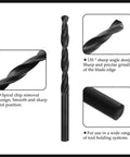 Cobalt drill bit set, 13pcs, black HSS, for metal wood plastic, 1.5–6.5 mm, front view