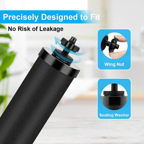 Replacement Kit For Water Filter System Elements With Wing Nuts Washers And Silicone Blocking Plugs For Gravity Filtration Easy Install