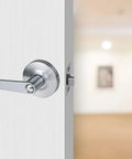 Beefy Privacy Lever Lockset For Commercial Doors Heavy Duty Grade Two Restroom Privacy Function on light wood door