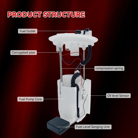 Direct Fit Fuel Pump Assembly Replacement For Honda TRX420 2014-2021, TRX500 Rancher with labeled product structure
