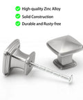 5 Pack Brushed Nickel Cabinet Knobs 30mm Square Zinc Alloy Drawer Pulls For Kitchen Cupboards And Dressers Satin Nickel Hardware