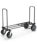 All Terrain Utility Cart With 550 Pound Load Capacity Rolling Dolly For Heavy Duty Transport, black finish, treaded wheels, ergonomic handles.