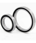 S6800-2RS Deep Groove Ball Bearing 10x19x5mm ABEC-5 stainless steel with double rubber cover, shown in two different sizes