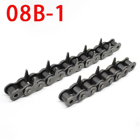 Top Grade 08b-1#45 Steel Tooth Drive Roller Chain Silent Transmission Link Just 1.5 Meters Long shown from the side.