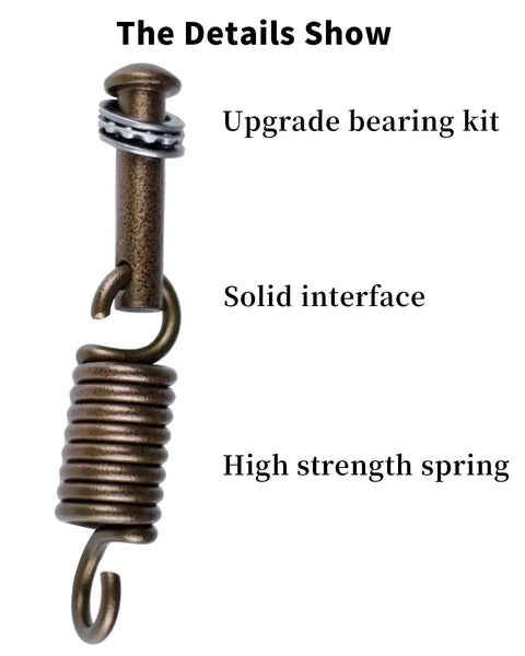 Ultimate Hanging Kit For Egg Hammock Chair With Steel Spring Pin Plug Hardware And 500Lb Capacity showing close-up of high strength spring.
