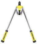 Double Handle Rivnut Tool For Automotive And Motorcycle Repair. Professional Hand Rivet Nut Kit With Efficient Efficiency Ergonomic Grip For Home Use And Industrial Jobs. Fits Aluminum Fasteners 3.2mm To 4.8mm Sizes Securely With High Pull Strength And. yellow double-handle rivnut tool with steel body and ergonomic grips