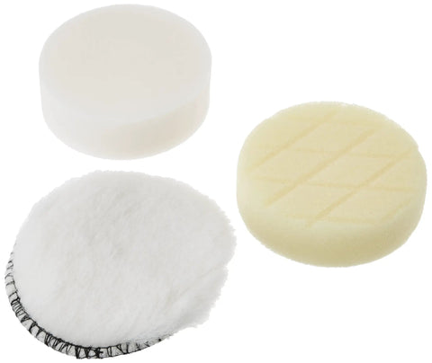 3 Inch Mini Air Polishing Kit With Direct Drive Polisher For Pro Grade Car Detailing Up To 2,500 RPM pads: wool, yellow foam, white foam