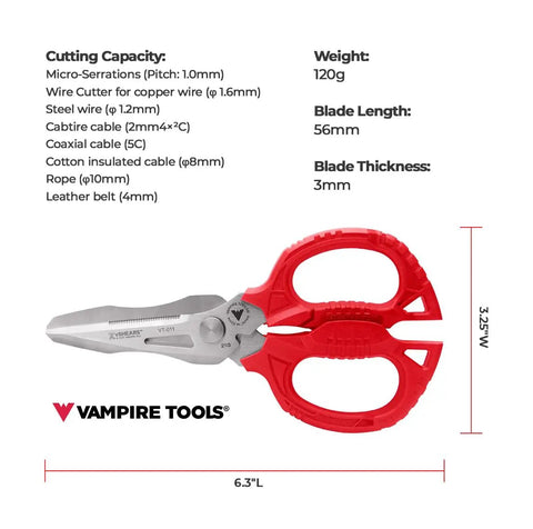 Heavy Duty 6.3 Inch Utility Scissors With 4 in 1 Blade System for carpet leather copper wire insulated cable cords rope and more