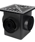 Catch Basin Kit 12x12 With Debris Basket And Grating Square Storm Drain Four Outlet Drainage Box For Lawns And Landscapes