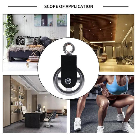 360 Degree Rotating Pulley Block For DIY Home Gym Cable System, Heavy Duty Swivel Pulley Wheel With Bearing, red