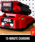 PWR Core 40 Brushless 40V Cordless Hedge Trimmer Kit With 24 Inch Dual Action Blade Three Quarter Inch Cut Capacity Includes 2.5Ah Battery charger