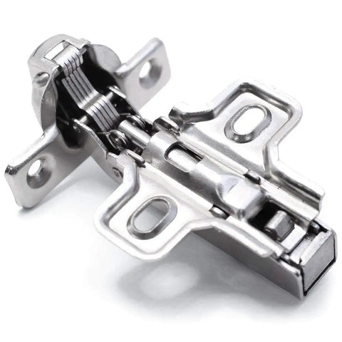 90 Degree Inset 26mm Small Furniture Hinge With Soft Close Mini Hydraulic Damper for Kitchen Cabinets, steel hinge detail view.