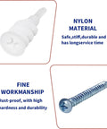 320 Piece Self Drilling Drywall Anchors And Screws Kit No Pre Drill 75 Lb Capacity showing nylon anchor and screw details