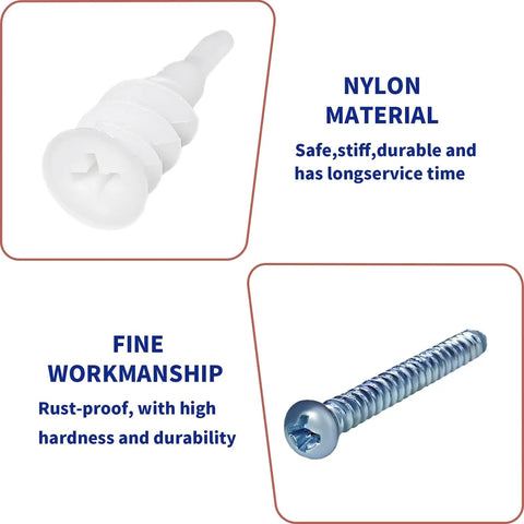320 Piece Self Drilling Drywall Anchors And Screws Kit No Pre Drill 75 Lb Capacity showing nylon anchor and screw details