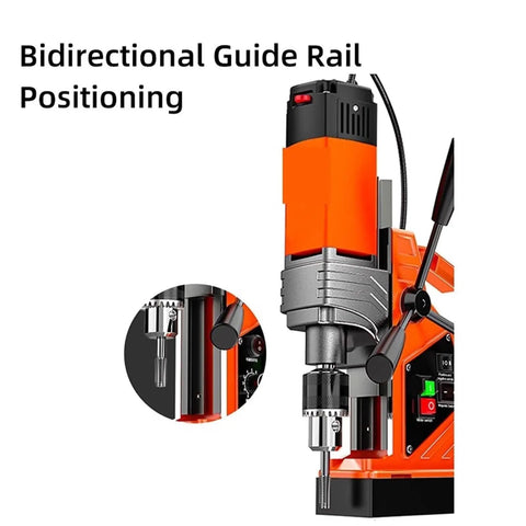 Heavy Duty Bench Drill Press With Magnetic Base For Precision Engineering showing bidirectional guide rail positioning feature.