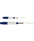 Blue And White Comfort Grip Seam Ripper Set Two Piece Sewing Tool Kit For Removing Stitches Opening Buttonholes And Fabric Repairs With Soft Grip Handles