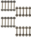 20-Piece Mini Antique Bronze Cabinet Pulls Set For Jewelry Boxes And Small Drawers, Rustic Metal Hardware Displayed in Rows