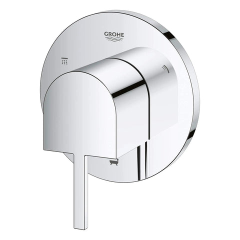 Plus Diverter Trim For 3 Way Rough-In Valves 29 902 And 29 903, chrome finish with clean cube and circle design, front view