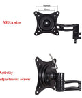 Triple Monitor Arm Desk Mount Holds 15 To 27 Inch Screens Rock Solid Aluminum Build VESA mount with adjustment detail.