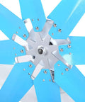 Close-up of blue blades on Magnetic Levitation Wind Turbine Generator Kit 12000W With Controller for off-grid power systems.
